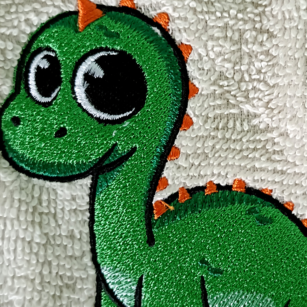Personalizovateľný vyšívaný motív detský uterák, výšivka DINO